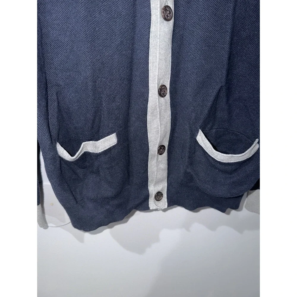 Polo Ralph Lauren Pima Cotton Varsity Sweater Men's Large‎ Blue Gray